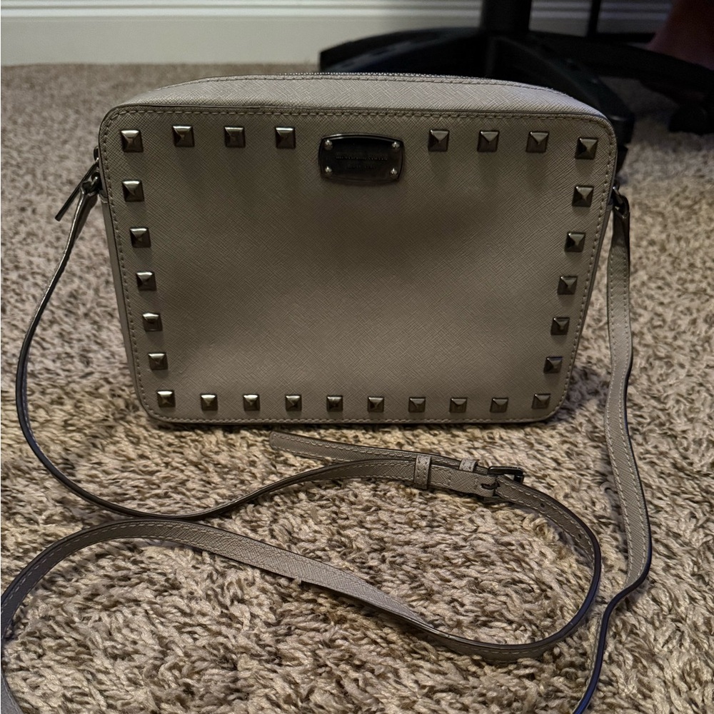 Michael Kors Studded Taupe Crossbody Bag
